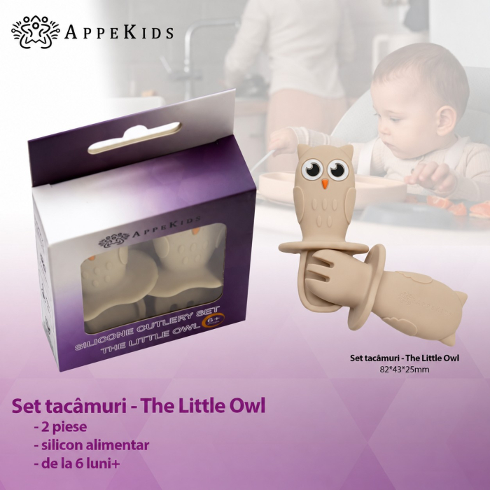 Set tacâmuri de antrenament din silicon AppeKids Owl, 6 luni+ [5]