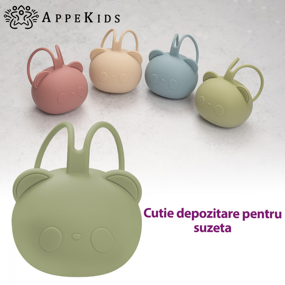 Suport pentru suzeta din silicon, AppeKids, The Little Bear - Raw Green [4]