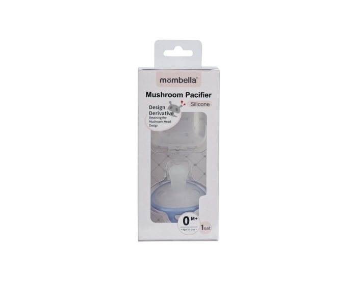 Suzeta deschisa din silicon cu cutie de depozitare, ultra-usoara, 0-6 Luni, Mombella Ciupercuta - Ice Blue [5]