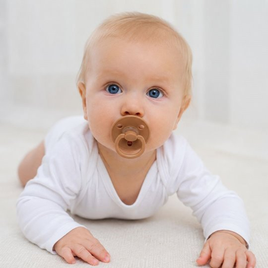 Suzeta din silicon cu cutie de depozitare, 0-6 Luni, Mombella Ciupercuta - Mocha Mousse [2]