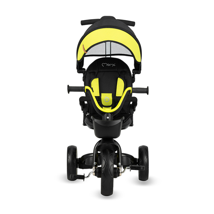 Tricicleta 5 in 1, MoMi INVIDIA Black, Scaun rotativ 360°, Spatar reglabil, Maner telescopic, Centura in 5 puncte, Pliabila, Suport pahare, Tapiterie usor de curatat [4]
