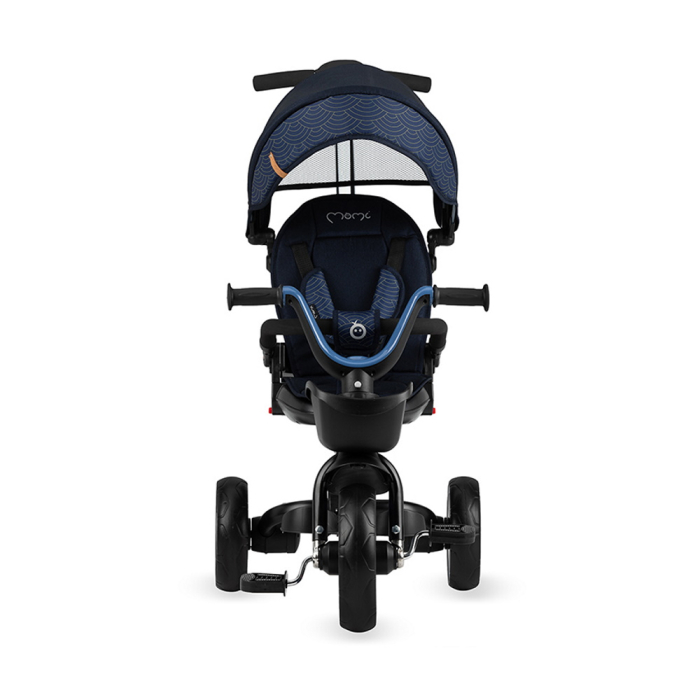 Tricicleta 5 in 1, MoMi INVIDIA Flow, Scaun rotativ 360Ã‚Â°, Spatar reglabil, Maner telescopic, Centura in 5 puncte, Pliabila, Suport pahare, Tapiterie usor de curatat [4]