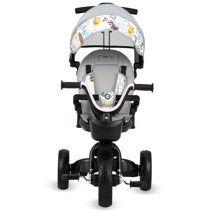 Tricicleta 5 in 1, MoMi INVIDIA Love, Scaun rotativ 360Ã‚Â°, Spatar reglabil, Maner telescopic, Centura in 5 puncte, Pliabila, Suport pahare, Tapiterie usor de curatat [4]