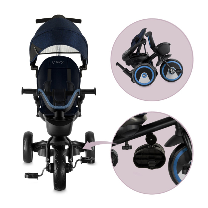 Tricicleta Multifunctionala 3 in 1 cu scaun reversibil, Momi ivi - Navy Blue [8]