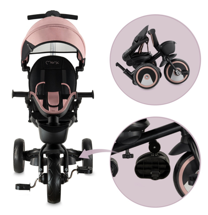 Tricicleta Multifunctionala 3 in 1 cu scaun reversibil, Momi ivi - Pink [10]