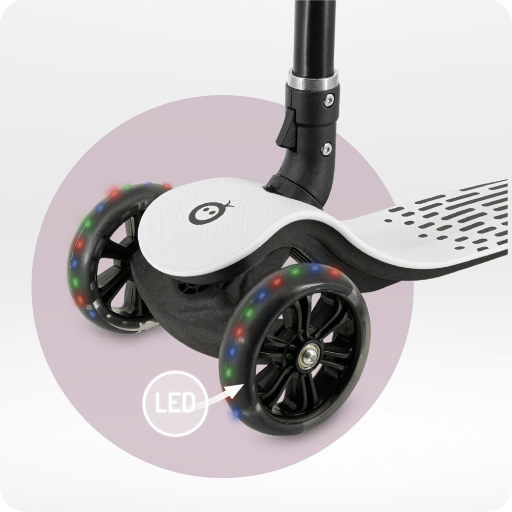 Trotineta pliabila cu roti LED pentru copii, 3 Ani+, MoMi San - Gri [6]