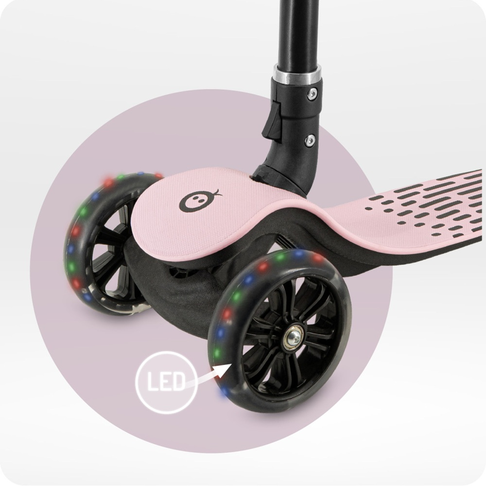 Trotineta pliabila cu roti LED pentru copii, 3 Ani+, MoMi San - Roz [6]