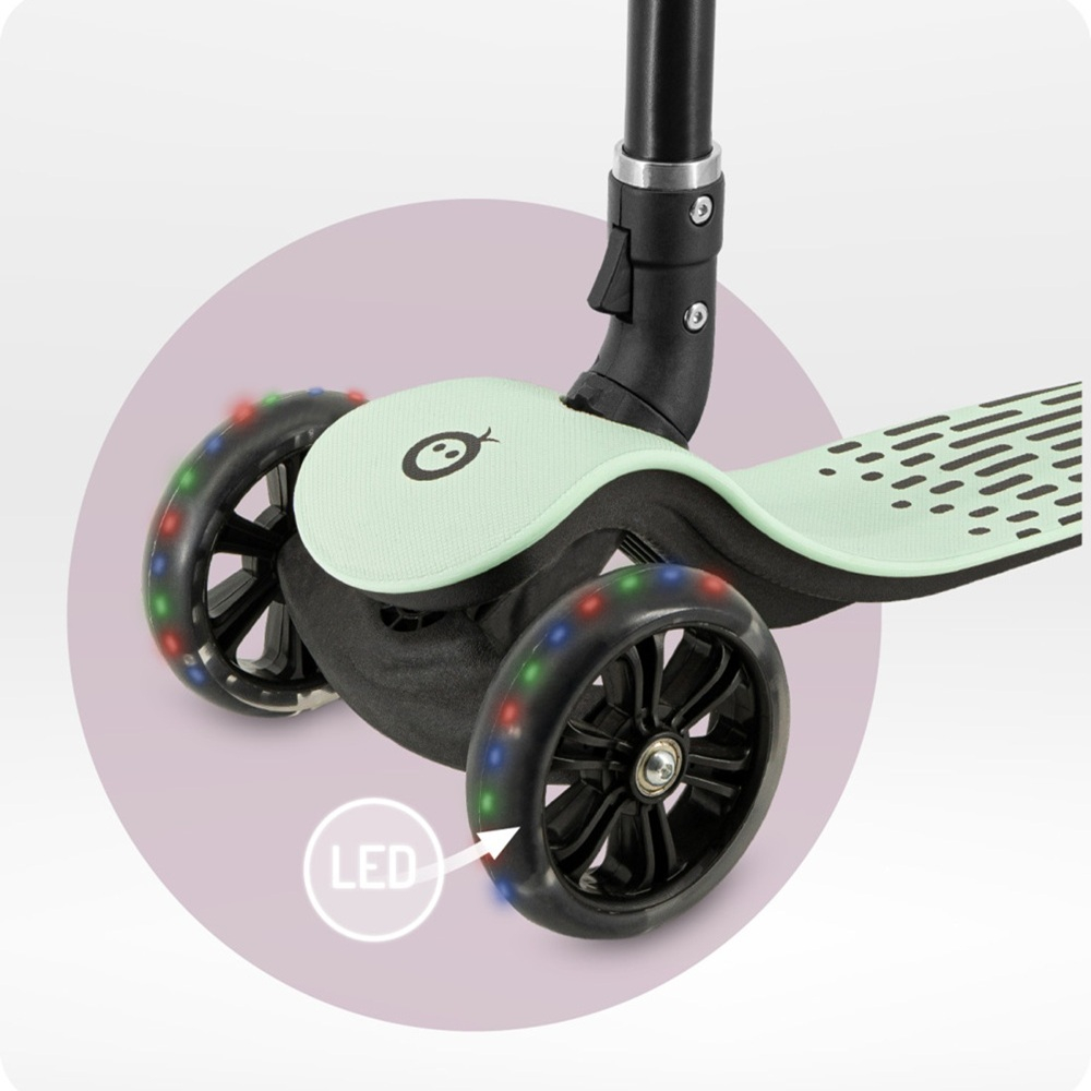 Trotineta pliabila cu roti LED pentru copii, 3 Ani+, MoMi San - Verde [6]