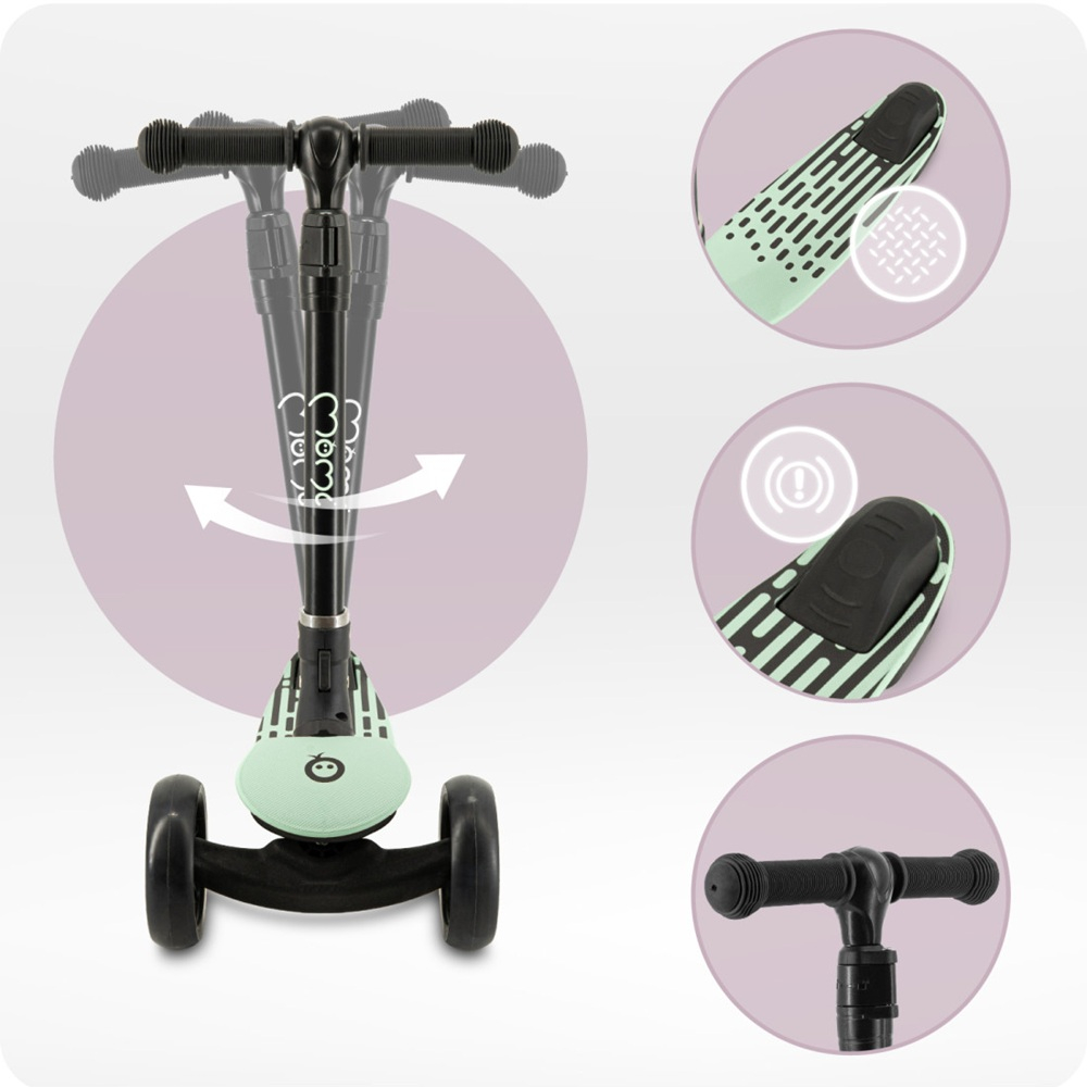 Trotineta pliabila cu roti LED pentru copii, 3 Ani+, MoMi San - Verde [5]