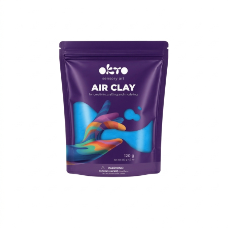 Noutăți - Air Clay pentru modelaj, 120 grame, Okto - Albastru
