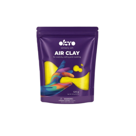 Noutăți - Air Clay pentru modelaj, 120 grame, Okto - Galben