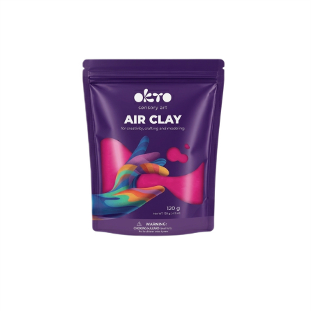 Noutăți - Air Clay pentru modelaj, 120 grame, Okto - Magenta