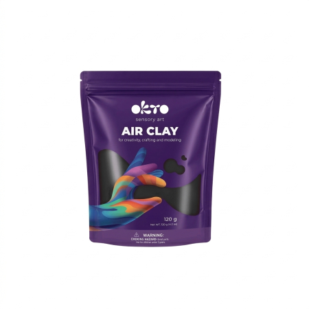 Noutăți - Air Clay pentru modelaj, 120 grame, Okto - Negru