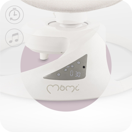 Balansoar electric pentru bebelusi cu sezut rotativ 360 grade , Momi Pearl - Grey [7]