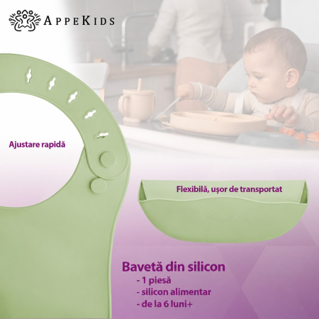 Bavetă din silicon AppeKids cu buzunar, 6 luni+ [4]