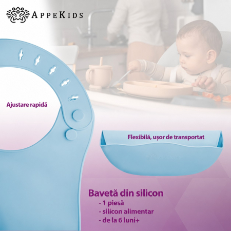 Bavetă din silicon AppeKids cu buzunar, 6 luni+ [4]
