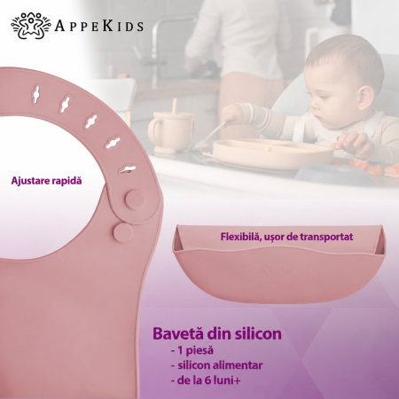 Bavetă din silicon AppeKids cu buzunar, 6 luni+ [4]