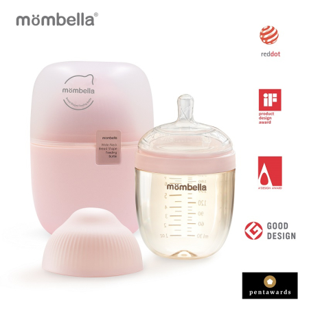Diversificare - Biberon Anticolici Mombella Breast-Like, 210ml, Tetina M flux mediu, PPSU,Old Roze
