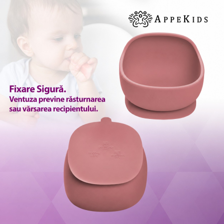 Bol din silicon cu ventuză AppeKids Classic, 350 ml, 6 luni+ [4]