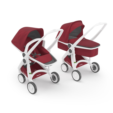Carucioare copii - Carucior 2 In 1, Greentom, 100% Ecologic, White Cherry