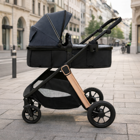 Carucior transformabil 2in1, Appekids Elite - Navy Grey [6]