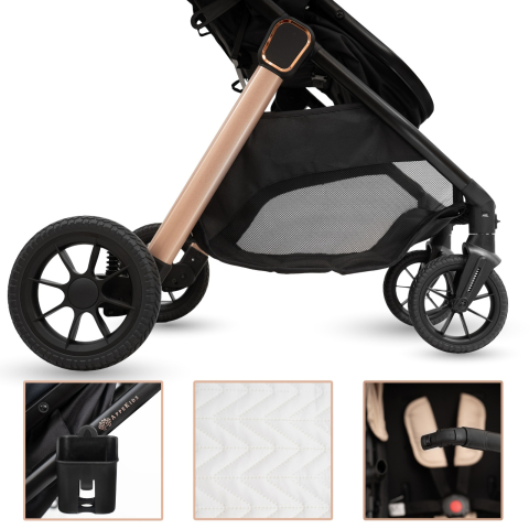 Carucior transformabil 2in1, Appekids Elite - Navy Grey [3]
