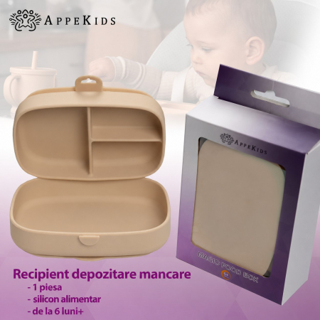 Caserolă compartimentată din silicon cu ventuze AppeKids Magic Box, 6 luni+ [4]
