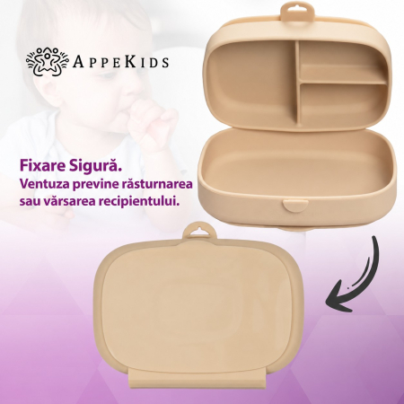 Caserolă compartimentată din silicon cu ventuze AppeKids Magic Box, 6 luni+ [3]