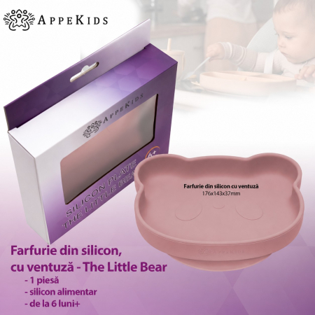 Farfurie din silicon cu ventuză AppeKids The Little Bear, 6 luni+ [3]