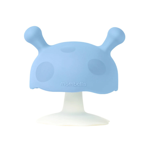 Jucarii pentru dentitie - Inel Gingival Din Silicon, Mombella, CIupercuta Blue