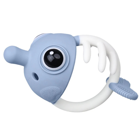Jucarii Bebelusi - Inel Gingival Din Silicon, Mombella, Clownfish Light Blue