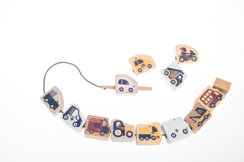 Joc de Indemanare din lemn, Cubika, Masinute Zburatoare - Pastel [2]