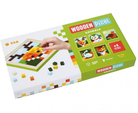 Jucarii - Joc Din Lemn Cubika - MOZAIC - PIXEL ANIMALS