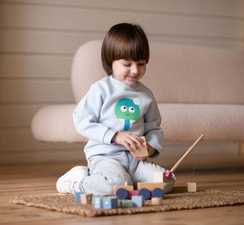 Jucarie din lemn, Cubika, Macara Magnetica - Pastel [3]