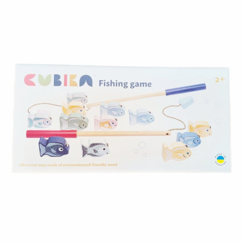 Jucarii Educative - Jucarie Din Lemn, Cubika, “Micul Pescar” - Pastel