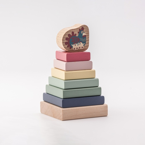 Jucarie din lemn, Cubika, Piramida 3 [5]