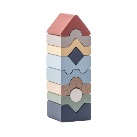 Jucarie din lemn Cubika, Set Constructii Turn - 10 piese [1]