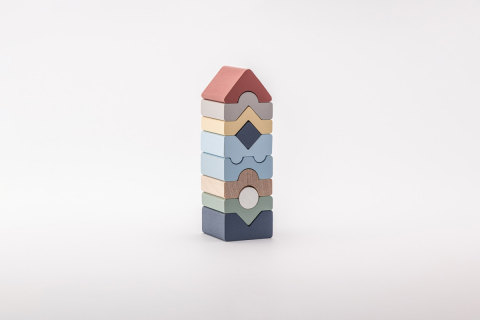 Jucarie din lemn Cubika, Set Constructii Turn - 10 piese [2]