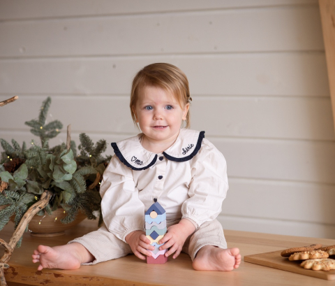 Jucarie din lemn, Cubika, Set constructii Turn 12 piese - Pastel [4]