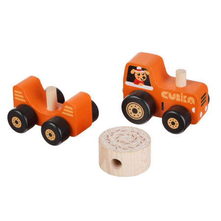 Jucarie din lemn, Cubika, Tractoras cu remorca [2]