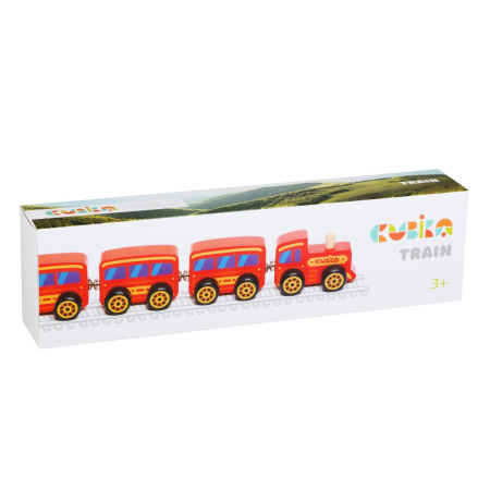 Jucarii - Jucarie din lemn, Cubika, Trenulet Magnetic