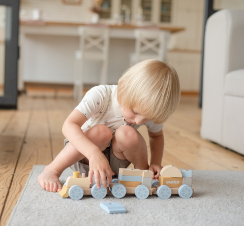 Jucarie din lemn, Cubika, Trenuletul Express - Pastel [2]