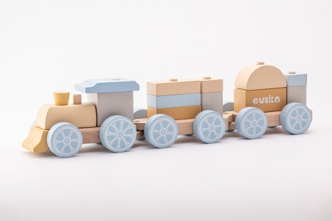 Jucarie din lemn, Cubika, Trenuletul Express - Pastel [4]