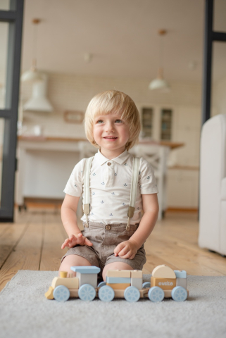 Jucarie din lemn, Cubika, Trenuletul Express - Pastel [1]