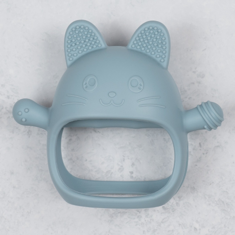 Jucarie pentru dentitie din silicon, Appekids, Manusa Kitty - Aqua Blue [1]