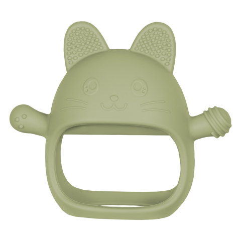 Igiena si Sanatate - Jucarie pentru dentitie din silicon, Appekids, Manusa Kitty - Raw Green