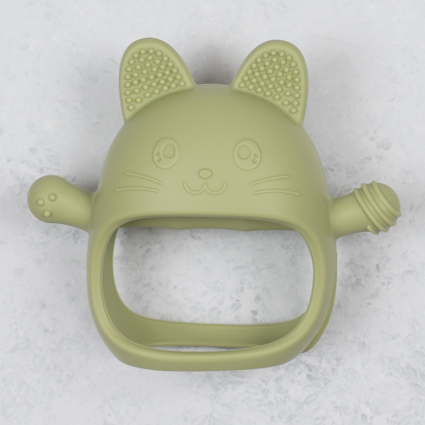 Jucarie pentru dentitie din silicon, Appekids, Manusa Kitty - Raw Green [4]