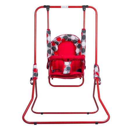 Camera copilului - Leagan pentru copii, AppeKids, cu spatar reglabil si bara detasabila, Red Dots