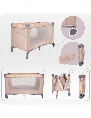Patut pliabil, 60x120 cm, Momi, Belove, Beige [3]