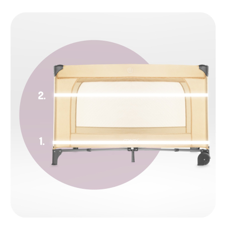 Patut pliabil cu doua nivele si masuta de infasat, 60x120 cm, Momi, Belove Plus -Beige [8]